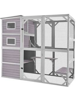 lot 18407 image: Aivituvin Outdoor Cat Enclosure AIR54, Waterproof Large Pet Enclosure - Gray - Retail $369