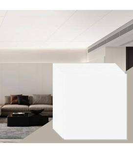 lot 18435 image: VEVOR Ceiling Tiles, 12-Pack 24 x 24 in, Drop Ceiling Tiles Premium PVC Foam Sheet, Fire-Rated & Good Flexibility & Easy Installation, Ceiling Covering for HomeOffice Decoration, Smooth White - Retail $49