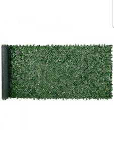 lot 18445 image: VEVOR Ivy Privacy Fence, 59 x 158in Artificial Green Wall Screen, Greenery Ivy Fence w Mesh Cloth Backing and Strengthened Joint, Faux Hedges Vine Leaf Decoration for Outdoor Garden, Yard, Balcony - Retail $70