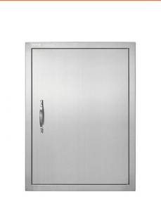 lot 19383 image: VEVOR BBQ Access Door, 20W x 27H Inch Single Outdoor Kitchen Door, Stainless Steel Flush Mount Door, Wall Vertical Door with Handle, for BBQ Island, Grilling Station, Outside Cabinet - Retail $64