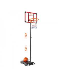 lot 19391 image: VEVOR Basketball Hoop, 5-7 ft Adjustable Height Portable Backboard System, 28 inch Basketball Hoop & Goal, Kids & Adults Basketball Set with Wheels, Stand, and Fillable Base, for OutdoorIndoor - Retail $67