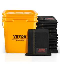 lot 19412 image: VEVOR Flood Barriers, Water Flood Dam Bags 5 Pack, Water Barriers for Flooding with Plastic Bucket, Water Activated Flood Barriers for Home, Doorway, Driveway(10ft x 6in) - Retail $56