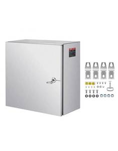 lot 19416 image: VEVOR NEMA Stainless Steel Enclosure, 16 x 16 x 8 NEMA 4X Steel Electrical Box, IP66 Waterproof & Dustproof, OutdoorIndoor Electrical Junction Box, with Mounting Plate - Retail $99