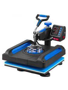 lot 19429 image: VEVOR Heat Press Machine, 15 x 15 Fast Heating, 360 Swing Away Digital Sublimation T-Shirt Vinyl Transfer Printer with Anti-Scald Surface, Canvas Bag, Banner, Pillow, ETL Listed, Blue - Retail $151