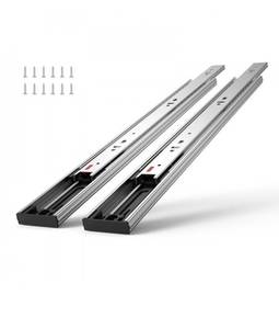 lot 19437 image: VEVOR 10 Pairs of 24 Inch Drawer Slides Side Mount Rails, Heavy Duty Full Extension Steel Track, Soft-Close Noiseless Guide Glides Cabinet Kitchen Runners with Ball Bearing, 100 Lbs Load Capacity - Retail $90