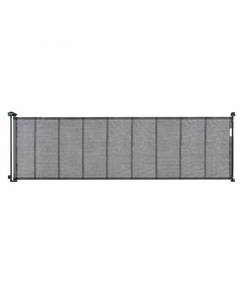 lot 19439 image: VEVOR Retractable Baby Gate, 34.2 Tall Mesh Baby Gate, Extends up to 116.1 Wide Retractable Gate for Kids or Pets, Retractable Dog Gates for Indoor Stairs, Doorways, Hallways, Playrooms, Black - Retail $59