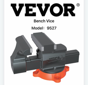 lot 19448 image: VEVOR 9527 Bench Vise w 360°Swivel Locking Base & Two Way Jaw Ductile Iron - Retail $169