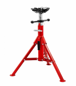 lot 19459 image: VEVOR Pipe Stand with 4-Ball Transfer V-Head and Folding Legs, 1500LBS Capacity Welding Pipe Stand Adjustable Height 28-52IN 1107A-type Pipe Stand for Welding - Retail $85