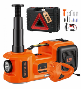 lot 19460 image: VEVOR Electric Car Jack, 5 Ton11023 LBS Hydraulic Jack with Electric Impact Wrench, Portable Car Lift with Built-in Inflatable Pump, and LED Light for SUV MPV Sedan Truck Change Tires Garage Repair - Retail $129