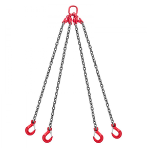 lot 19461 image: VEVOR Chain Sling, 38 in x 10 ft Lifting Chains with 4 Leg Grab Hooks, Heavy Duty G80 Alloy Steel Lifting Sling, 22900LBS Capacity, Adjustable Engine Chain Hoist Lifts for Cargo Security Towing - Retail $190