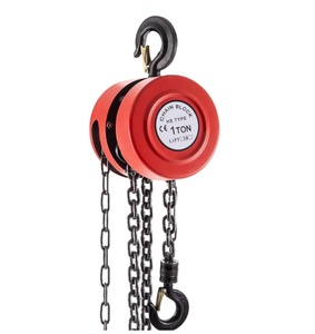 lot 19468 image: VEVOR Hand Chain Hoist, 2200 lbs 1 Ton Capacity Chain Block, 10ft3m Lift Manual Hand Chain Block, Manual Hoist with Industrial-Grade Steel Construction for Lifting Good in Transport & Workshop, Red - Retail $49
