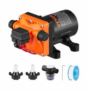 lot 19470 image: VEVOR Water Diaphragm Pump, 12V DC, 3.5 GPM Flow, 55 PSI Rated Pressure (40-80 PSI Adjustable), 12 MNPT Self Priming Sprayer Pump with Pressure Switch for RV Camper Marine Boat Lawn, FCC Certified - Retail $59
