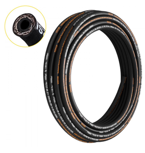 lot 19483 image: VEVOR Hydraulic Hose 12 inch x 100 ft, Coiled Hydraulic Hose 4000 PSI, Rubber Hydraulic Hose with 2 High-Tensile Steel Wire Braid, Bulk Hydraulic Hose -20�� to 140��, Hydraulic Oil Flexible Hose - Retail $119