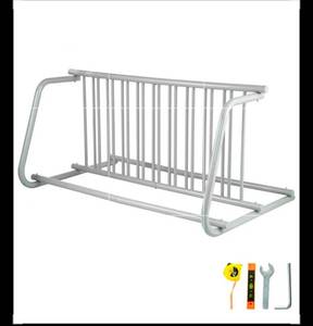 lot 19495 image: VEVOR 10 Holders Floor Bike Rack, 59 Length All-Steel Grid Bike Rack, 10-Bike Capacity Dual-Side Storage Stand for Garages Streets Yards Bike Events - Retail $140
