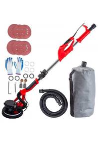lot 19497 image: VEVOR Drywall Sander 850W, Electric Drywall Sander, Variable Speed 800-1750 RPM, Foldable Sheetrock Sander, with Telescope Handle, Electric Sander, with LED Strip Light and Vacuum Bag, Wall Sander - Retail $108