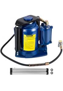 lot 19499 image: VEVOR Air Hydraulic Bottle Jack, 32 Ton70550lbs Pneumatic Hydraulic Bottle Jack, PneumaticManual Dual Operation High Lift Bottle Jack, with Manual Hand Pump for Heavy Duty Auto Truck RV Repair Lift - Retail $97