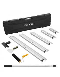 lot 19512 image: VEVOR Drywall Skimming Blade Set, 1016243240 in Skimming Blades  34-81.6 in Extension Handle Pole, Stainless Steel Knife Professional Skim Coat Tools, for GyprockWallBoardPlasterboard - Retail $133