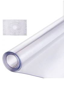 lot 19515 image: VEVOR Plastic Table Cover, 42 x 96 Inch 1.5 mm Thick Clear Table Protector, Rectangle PVC Desk Mat, Waterproof & Easy Cleaning Desk Pad Tablecloth, for Office Dresser Dining Room Table Night Stand - Retail $0