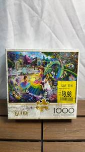 lot 14 image: Buffalo Games & Puzzles Flights of Fantasy Glitter Edition 1000 Piece Puzzle 11720, Never opened