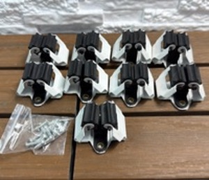 lot 88 image: Wall-Mounted Single Mop and Broom Holder Clip 9-Pack