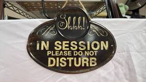 lot 111 image: In Session Please Do Not Disturb Door Hanger Sign