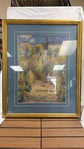 lot 112 image: Framed Garden Path Print with Matte Double Mat and Glass