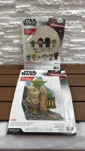 lot 118 image: Star Wars Cross Stitch Kit Lot - 2 Pieces Family & Yoda