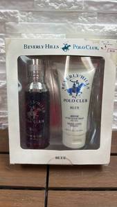 lot 154 image: Beverly Hills Polo Club Blue 2-Piece Gift Set Body Spray & After Shave Balm