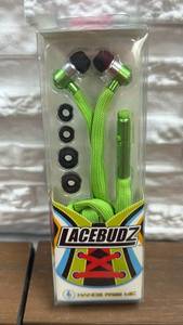 lot 161 image: Lacebudz Hands Free Mic Earbuds 3.5mm Jack Green