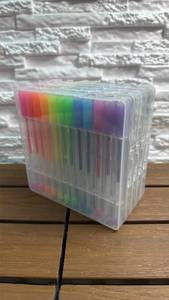 lot 201 image: Gel Pen Set 60 Count Assorted Colors Clear Storage Case