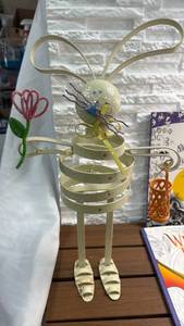 lot 218 image: Decorative Metal Easter Bunny Sculpture (17 Tall)
