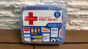 lot 247 image: Johnson & Johnson Travel Ready First Aid Kit 80 Pieces