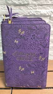 lot 283 image: Amazing Grace Purple Embossed Bible Study Journal Set 3-Pack