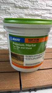 lot 289 image: MAPEI Premium Mortar For Tile and Stone Up to 20 White 1 US gal