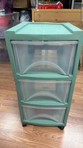 lot 300 image: Three-Drawer Storage Cart w Wheels