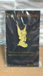 lot 309 image: Disney Movie Club Peter Pan Tinkerbell Gold-Tone Pin