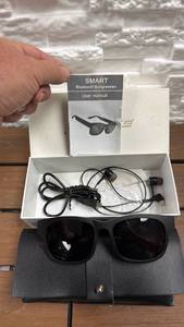 lot 313 image: Smart Bluetooth Sunglasses with User Manual and Charging Cable