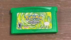 lot 332 image: Nintendo Pokemon Leaf Green Version Game Boy Advance Cartridge