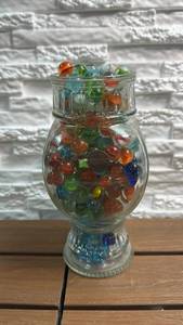 lot 359 image: Glass Vase full of Marbles