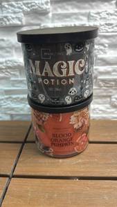 lot 360 image: Mainstays Magic Potion 14oz Candle and Yankee Candle Blood Orange Pumpkin Lot