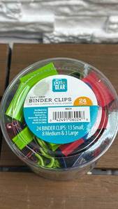 lot 365 image: PenGear Easy-Grip Binder Clips 24 Count 06024