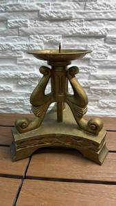 lot 385 image: Decorative Candle Holder with Scrolled Handles and Footed Base