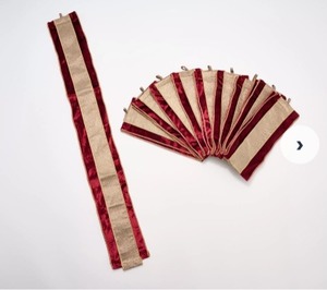 lot 772 image: Janine Graff Simply Stunning Set of 10 Luxe Ribbon Wrap, BurgundyGold