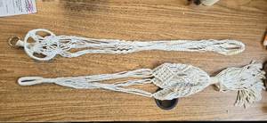 lot 801 image: 2 Beautiful Macrame Pot Holders, 34
