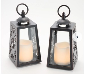 Candle Impressions Set of 2 Mini Resin Spring Lanterns, Butter YELLOW