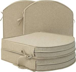 lot 30007 image: Outdoor Chair Cushions, FadeWater-Resistant, Set of 4, 17x16 in, Natural