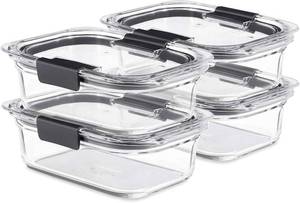 lot 30010 image: Rubbermaid Brilliance Glass Food Storage Containers, 3.2 Cup, Set of 4 missing 2