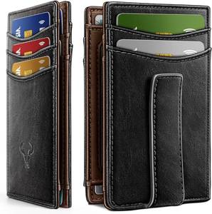 lot 30045 image: BULLIANT Magnetic Slim Leather Pocket Wallet Money Clip For Men 12Cards