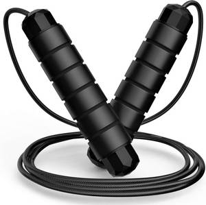 lot 30048 image: Jump Rope with Ball Bearings, Tangle-Free Rapid Speed, Adjustable Steel Rope