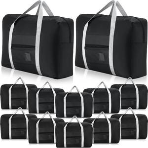 lot 30056 image: 12 Pcs Foldable Travel Bags Bulk Duffel Bag Tote, Black